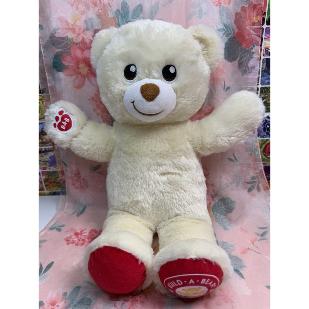 Build-A-Bear 16"‎ Teddy Bear National Teddy Bear Day 2019 Plush Red Feet BAB